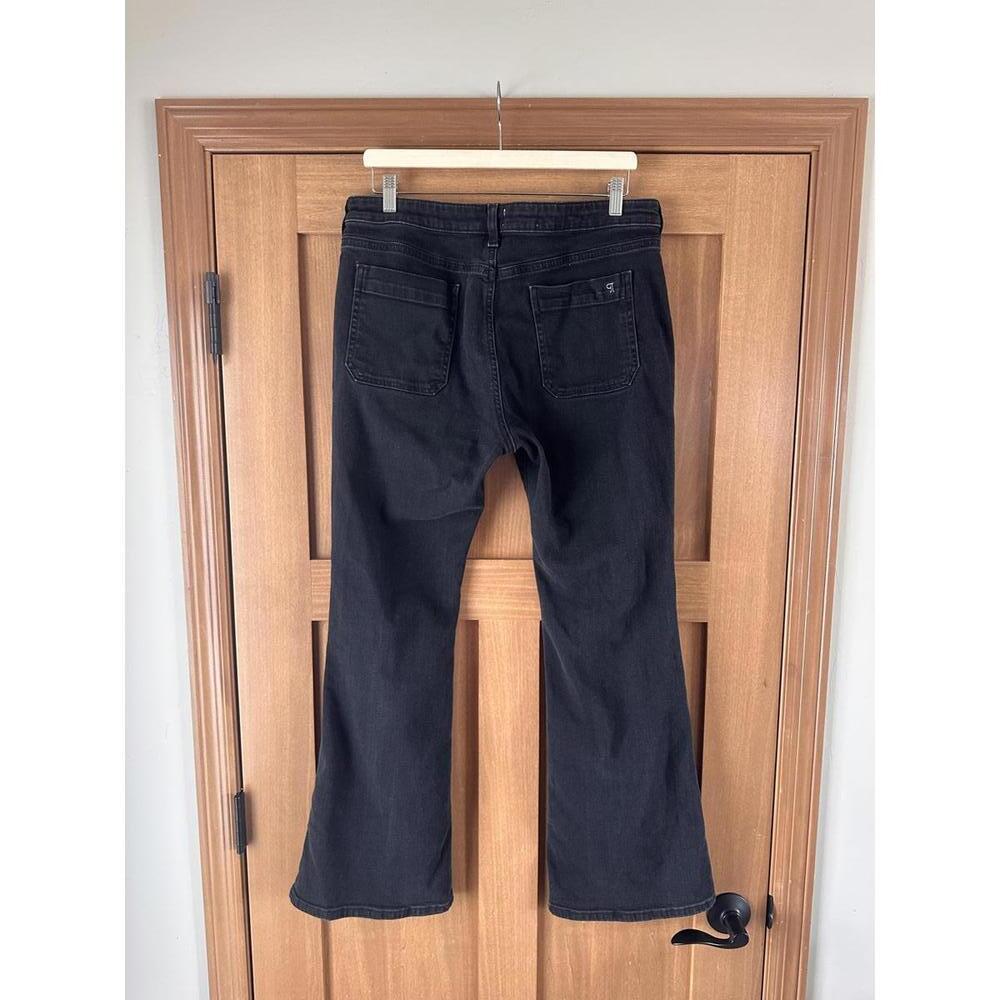 PILCRO Anthropologie The Icon Flare Jeans Mid Rise Black Wash Women’s size 32 - Picture 5 of 15